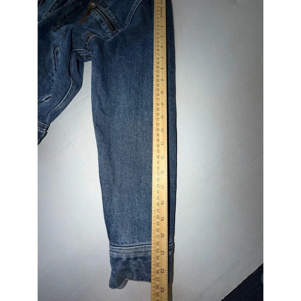 Lauren Jeans Co Jacket Womens Large  Blue Denim Metal Buttons Thin Coat Trucker - Picture 8 of 8